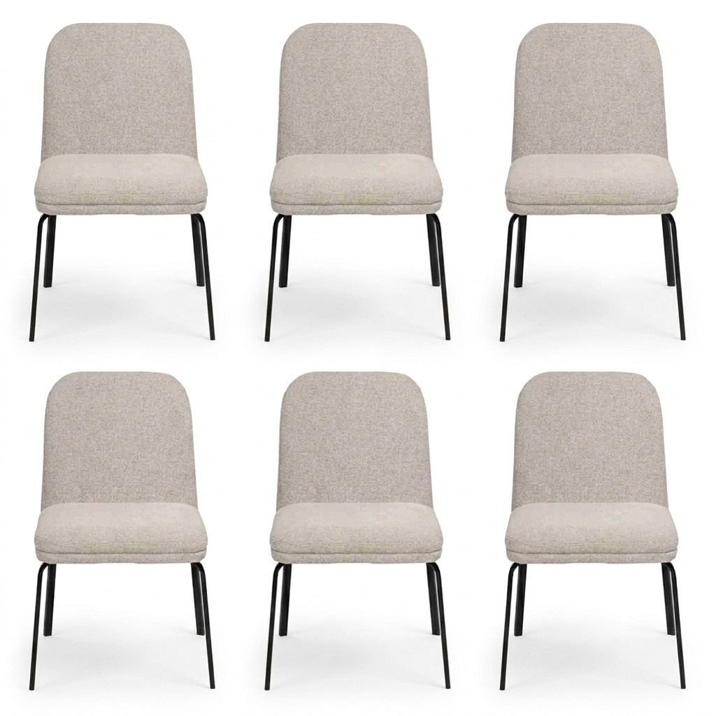 Gruppe Garnitur Stühle 6x Stuhl Set Textil Polster Sitz Edelstahl Esszimmer Neu