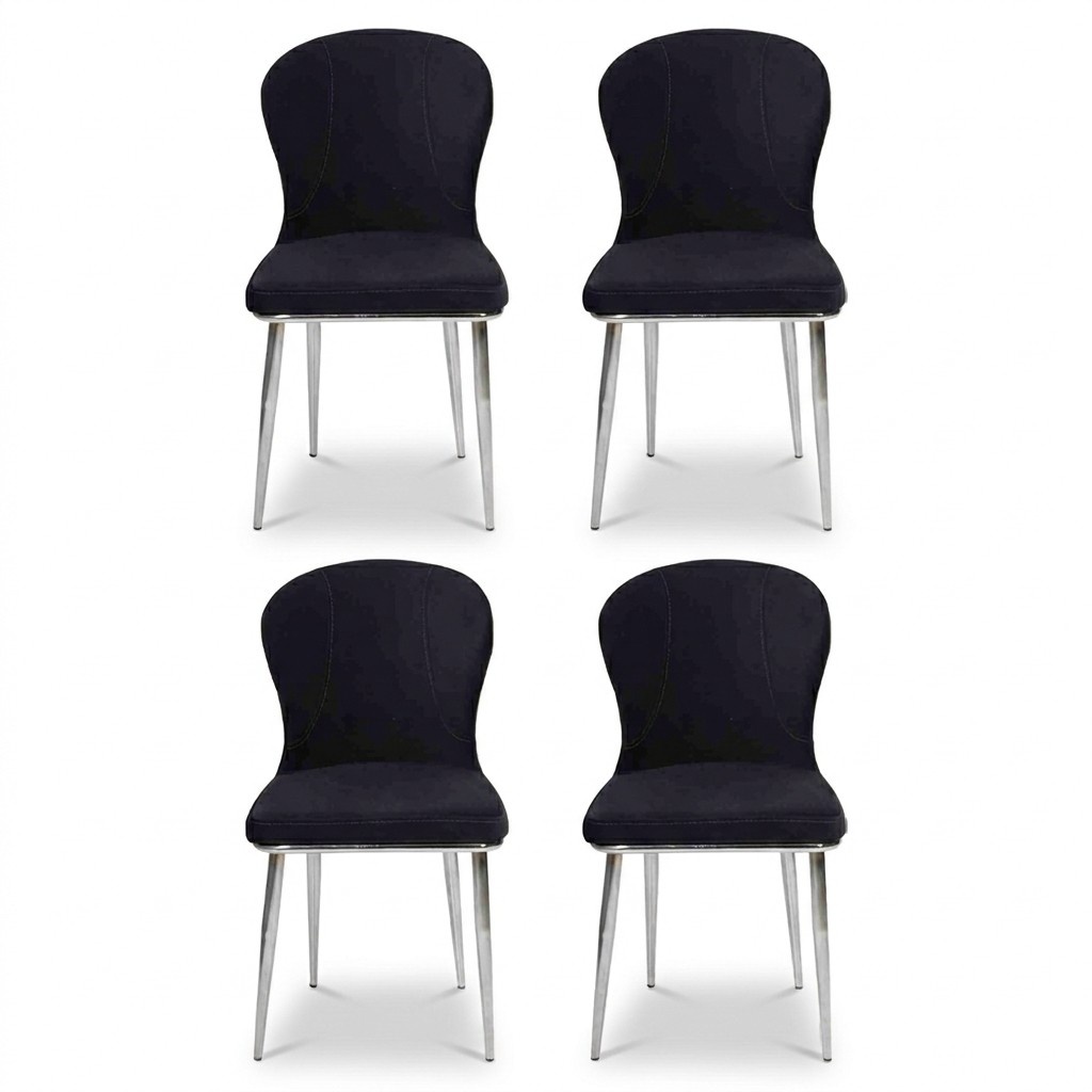 Gruppe Set 4x Sessel Stuhl Design Stoff Polster Stühle Esszimmer Textil