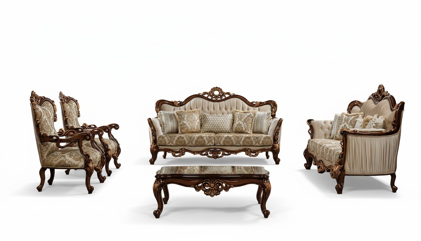 Gruppe Set 5tlg Sofagarnitur 3+3+1+1 Sitzer Couchtisch Sofa Sofas Couch Stoff