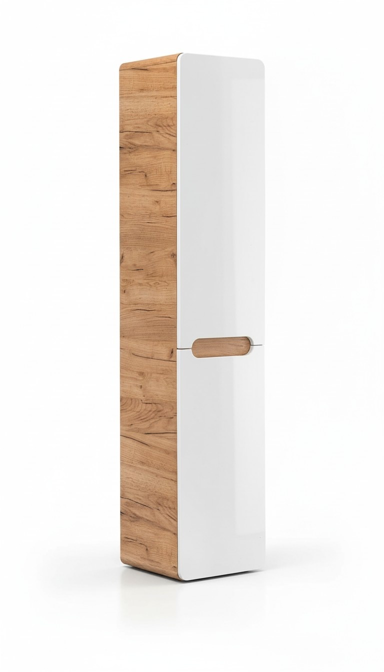 Hängeschrank Badezimmerschrank Hochschrank hängender mit Wäschekorb 170x35x35cm