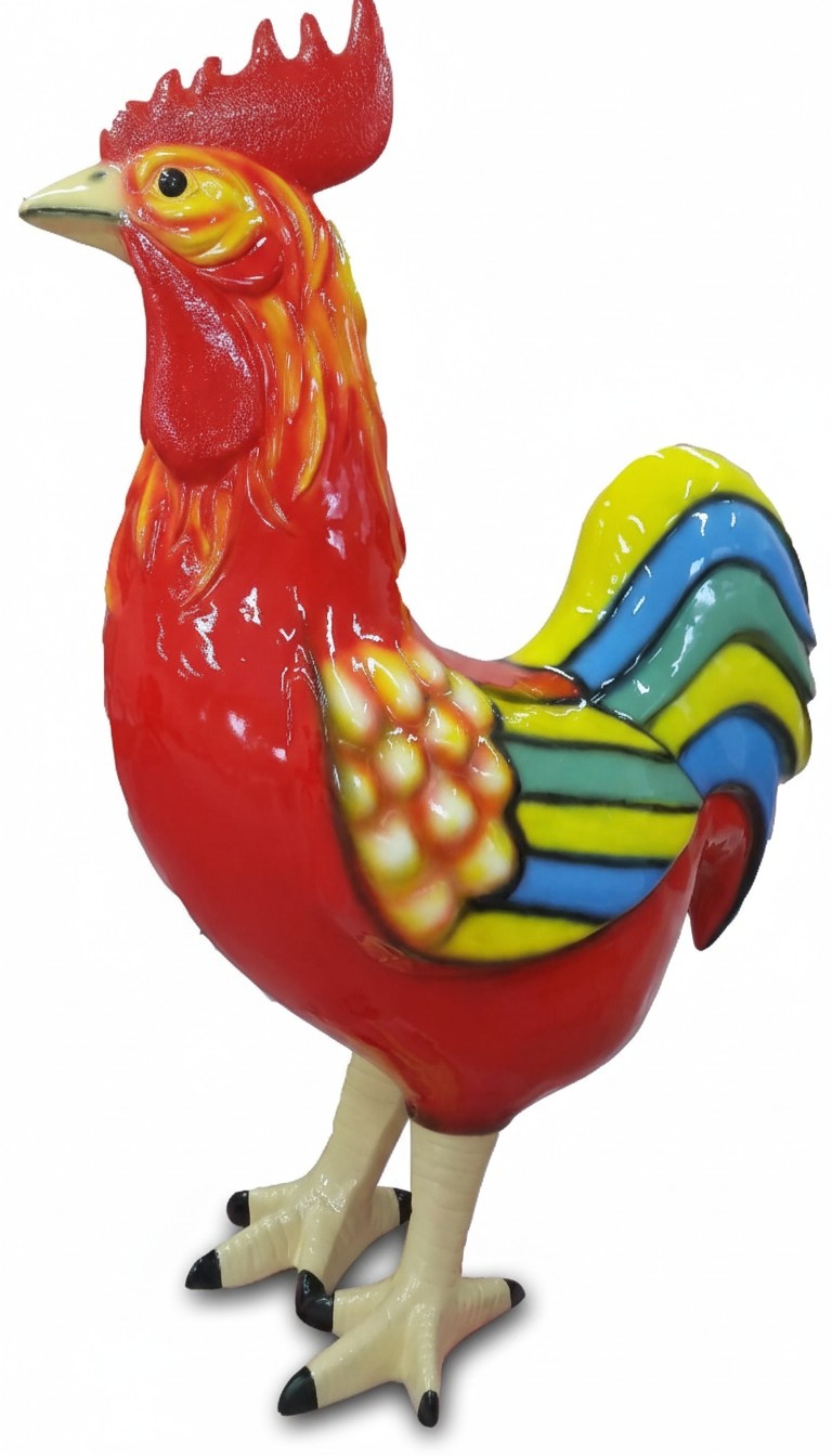 Hahn Figur Statue Design Skulptur Dekoration 180cm Garten Außen Innen