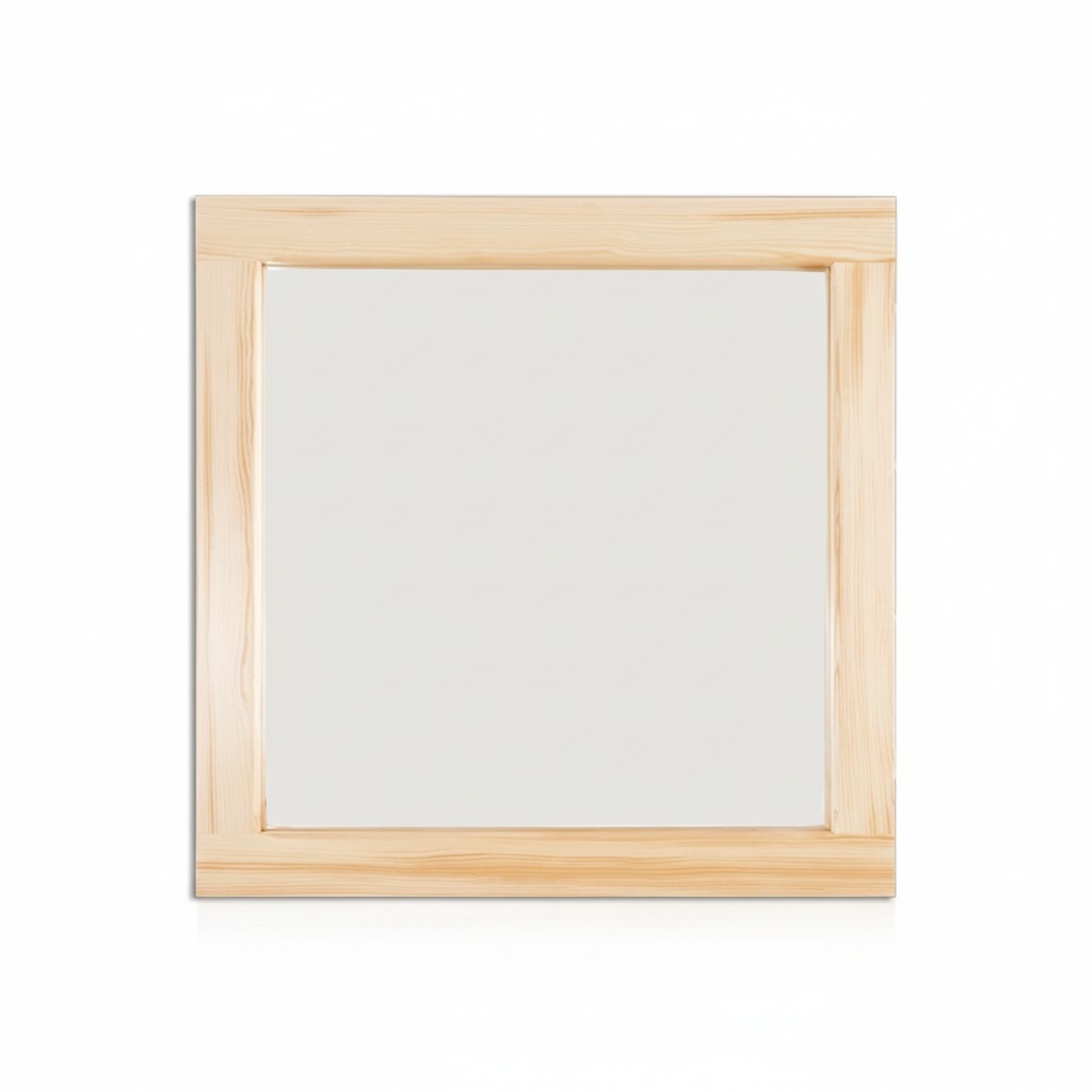 Handgefertigter Wandspiegel Massivholz Große Spiegel Holzrahmen 64 * 64 cm Neu