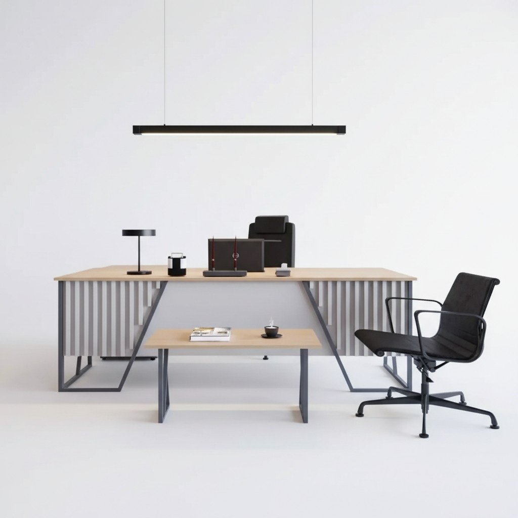 Hell Graue Büro Einrichtung Büromöbel Set Tisch Schreibtisch Schrank 3tlg