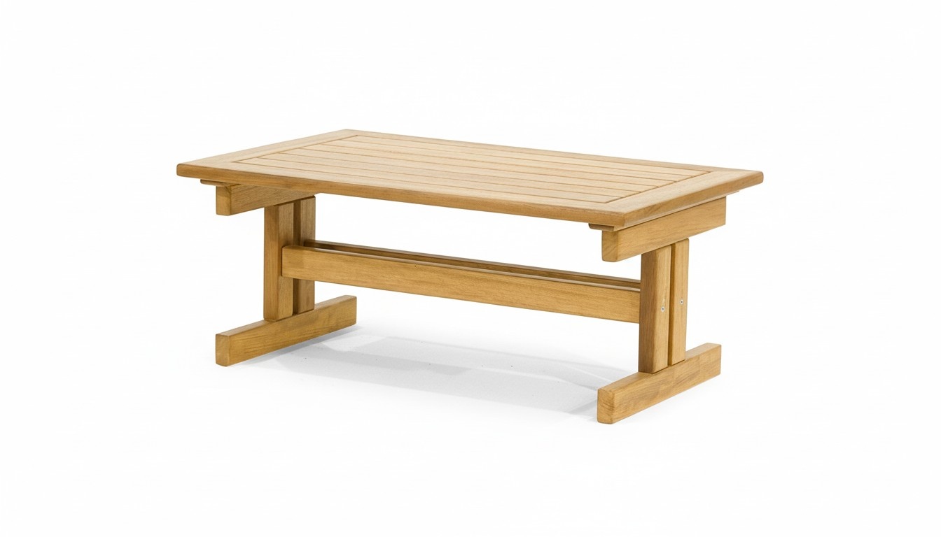 Hellbeiger Couchtisch Outdoor Möbel Designer Holz Terrassen Kaffeetisch