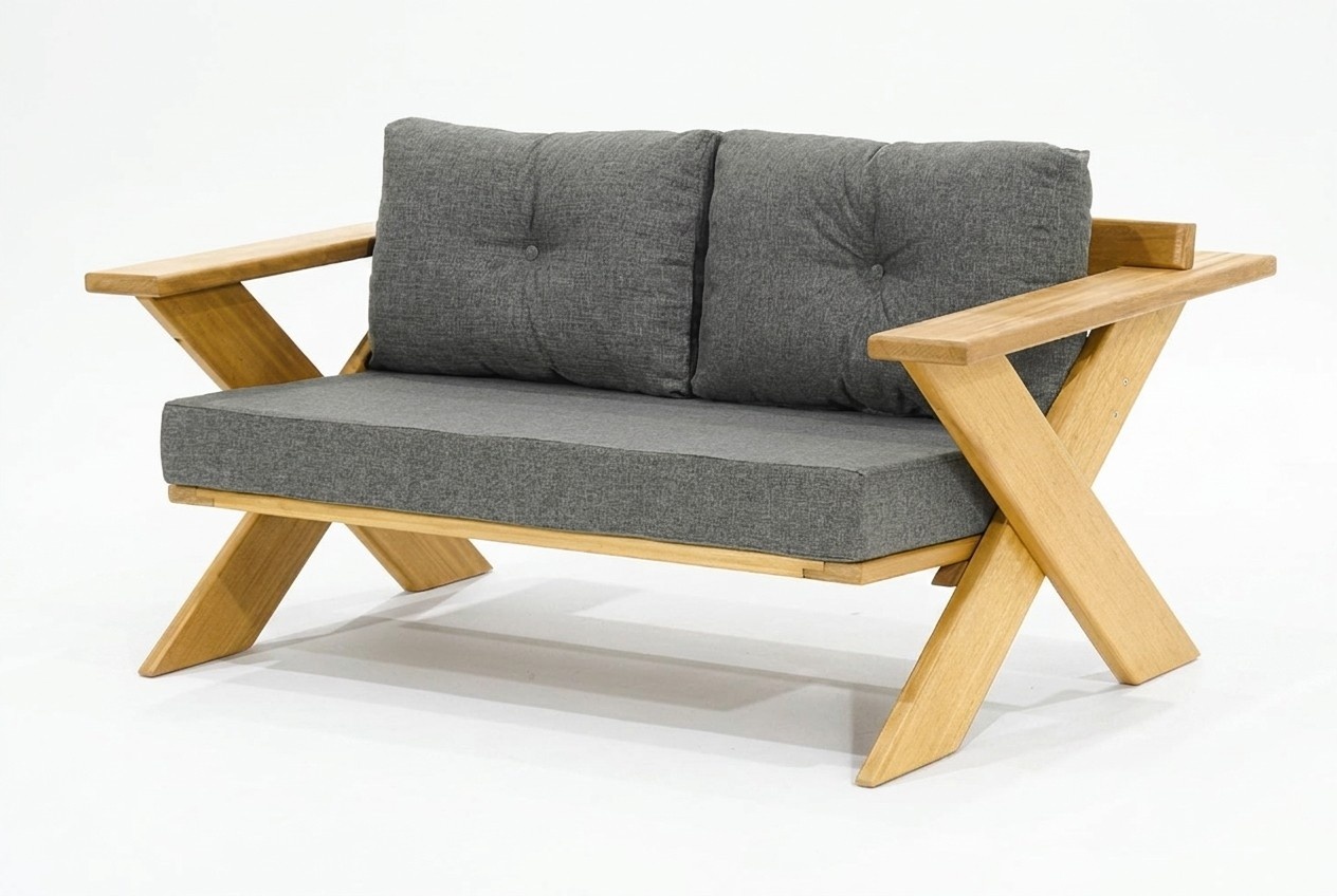 Hellbeiges Zweisitzer Sofa Moderne Terrassen Möbel Edle Garten Sitzmöbel