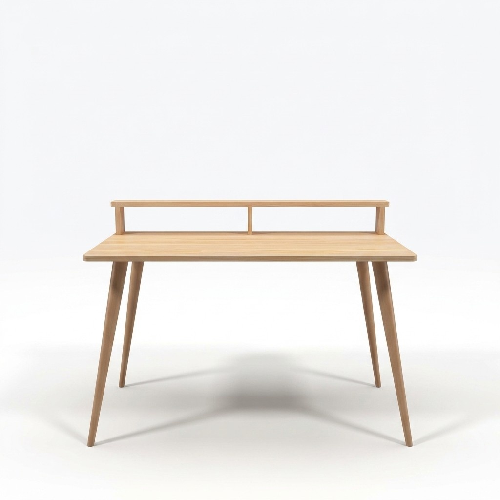 Hellbrauner Arbeitstisch Designer Computertisch Luxuriöse Holz Möbel