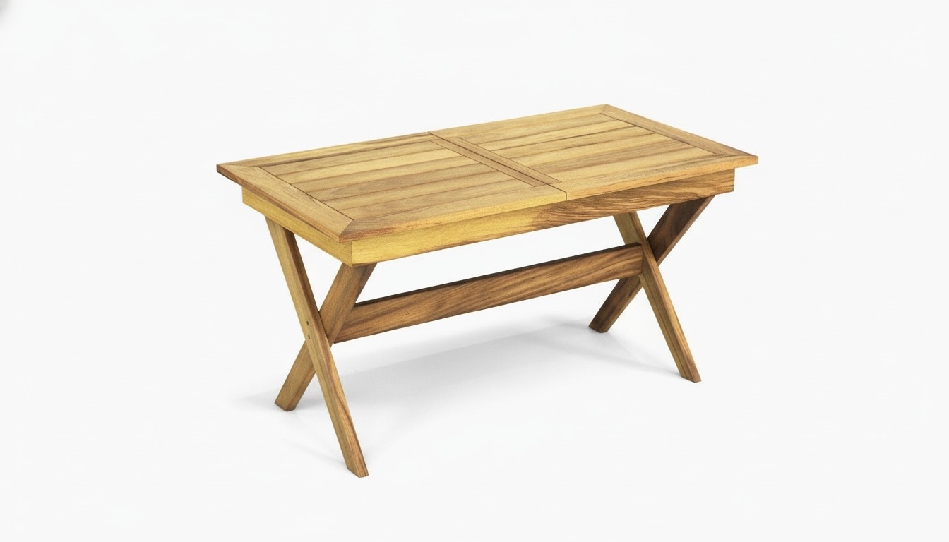 Hellbrauner Holztisch Designer Ausziehbarer Garten Tisch Terrassenmöbel