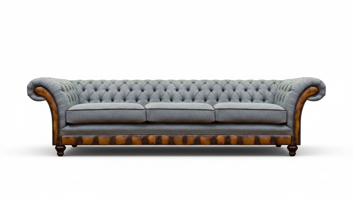 Hellgraue Wohnzimmer Moderne Couch Exklusiver Dreisitzer Designer Möbel