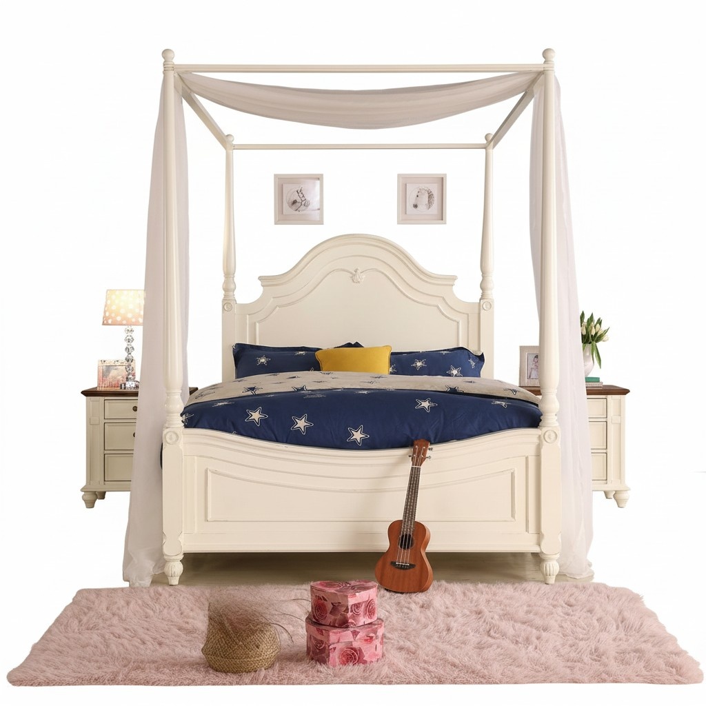 Luxus Himmelbett Echtes Holz Bett Design Betten Klassische Schlfzimmer Möbel Neu