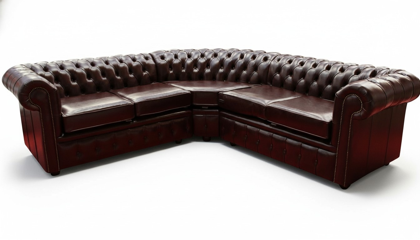 Hochwertige Chesterfield Leder Sofa Couch Polster Eck Garnitur Stoff Sitz