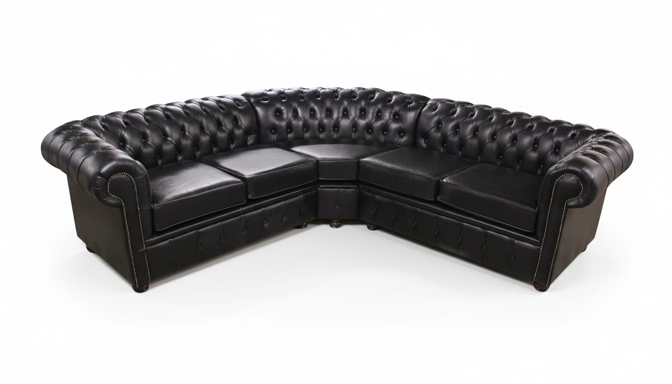 Hochwertige Leder Sofa Chesterfield Couch Polster Eck Garnitur Stoff Sitz