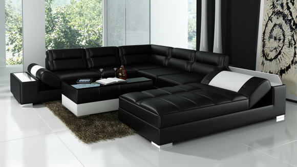 Ledersofa Sofa Couch Wohnlandschaft Ecksofa Garnitur Design Modern