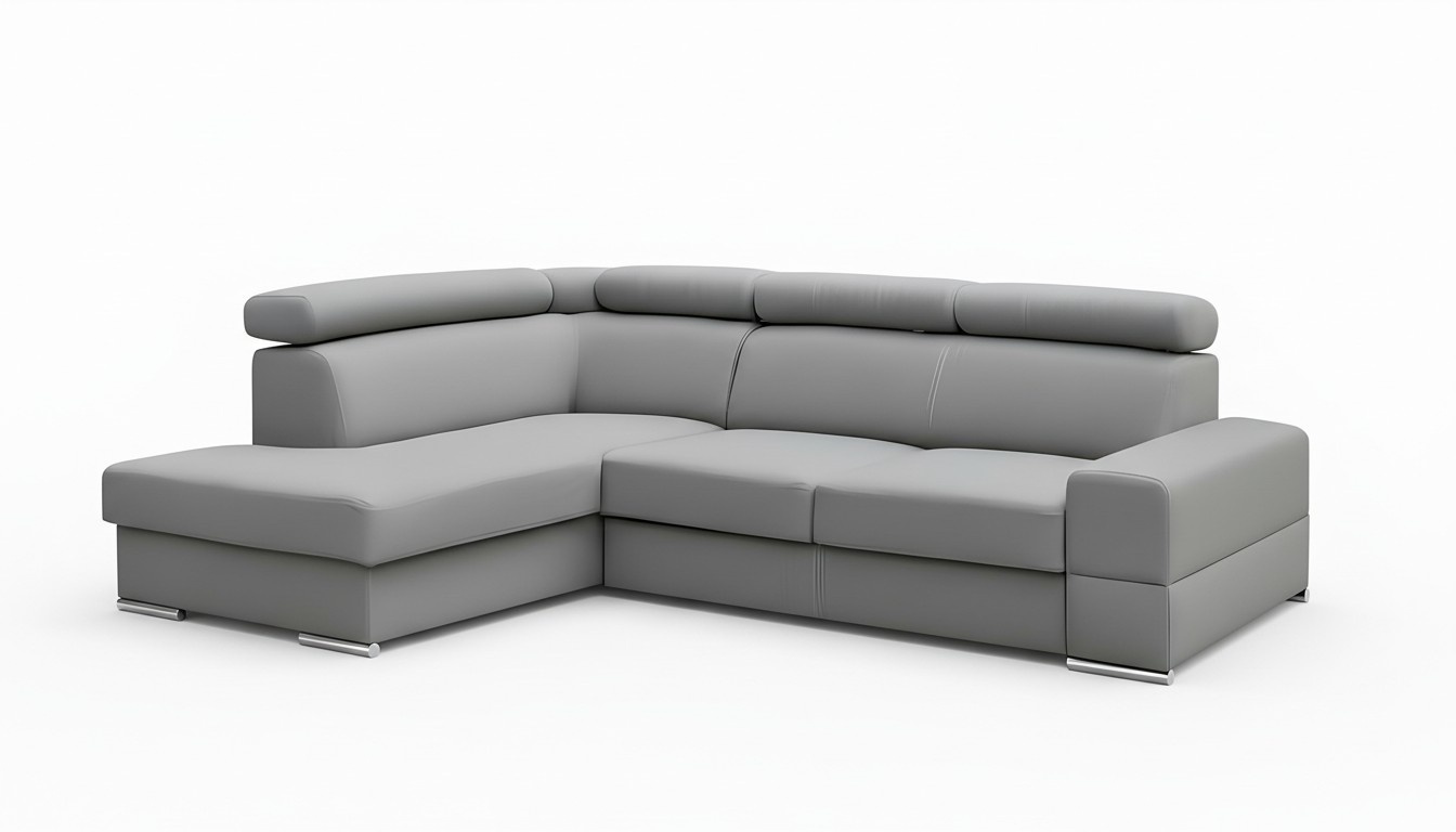 Hochwertiges Wohnzimmersofa Ecksofa L-Form Bett Funktion Textil Modern Couchen