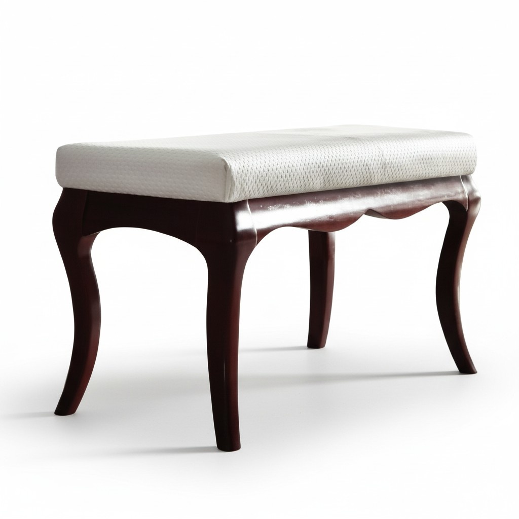 Hocker Bank Original Milano Textil Echte Handarbeit Massivholz Vollholz MI-Bank