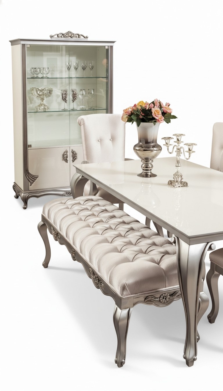 Hocker Sitz Bänke Design Textil Stoff Wohnzimmer Bank Luxus Chesterfield