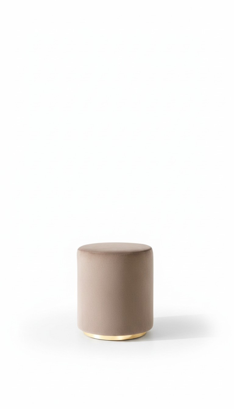 Hocker Sitzer Sitzhocker mit Samtbezug Samt Schlafzimmer Stoff Rund