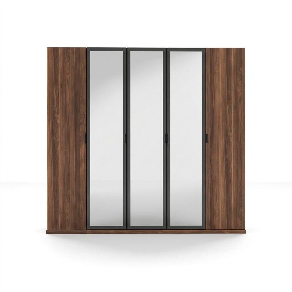 Holz Braun Kleiderschrank Schlafzimmer Modern Design Möbel Schrank