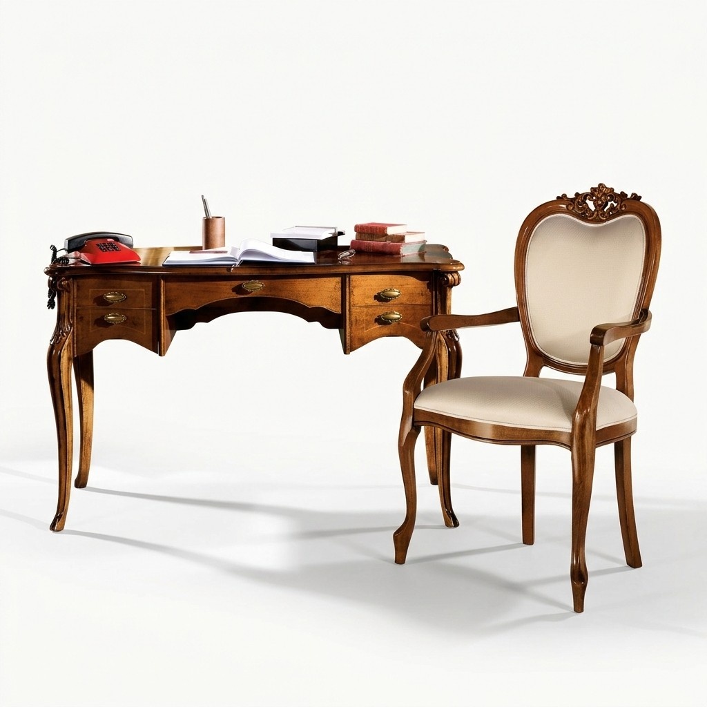 Holz Möbel Luxus Italienische Klassisches Schreibtisch Büromöbel Design Stil Barock Neu