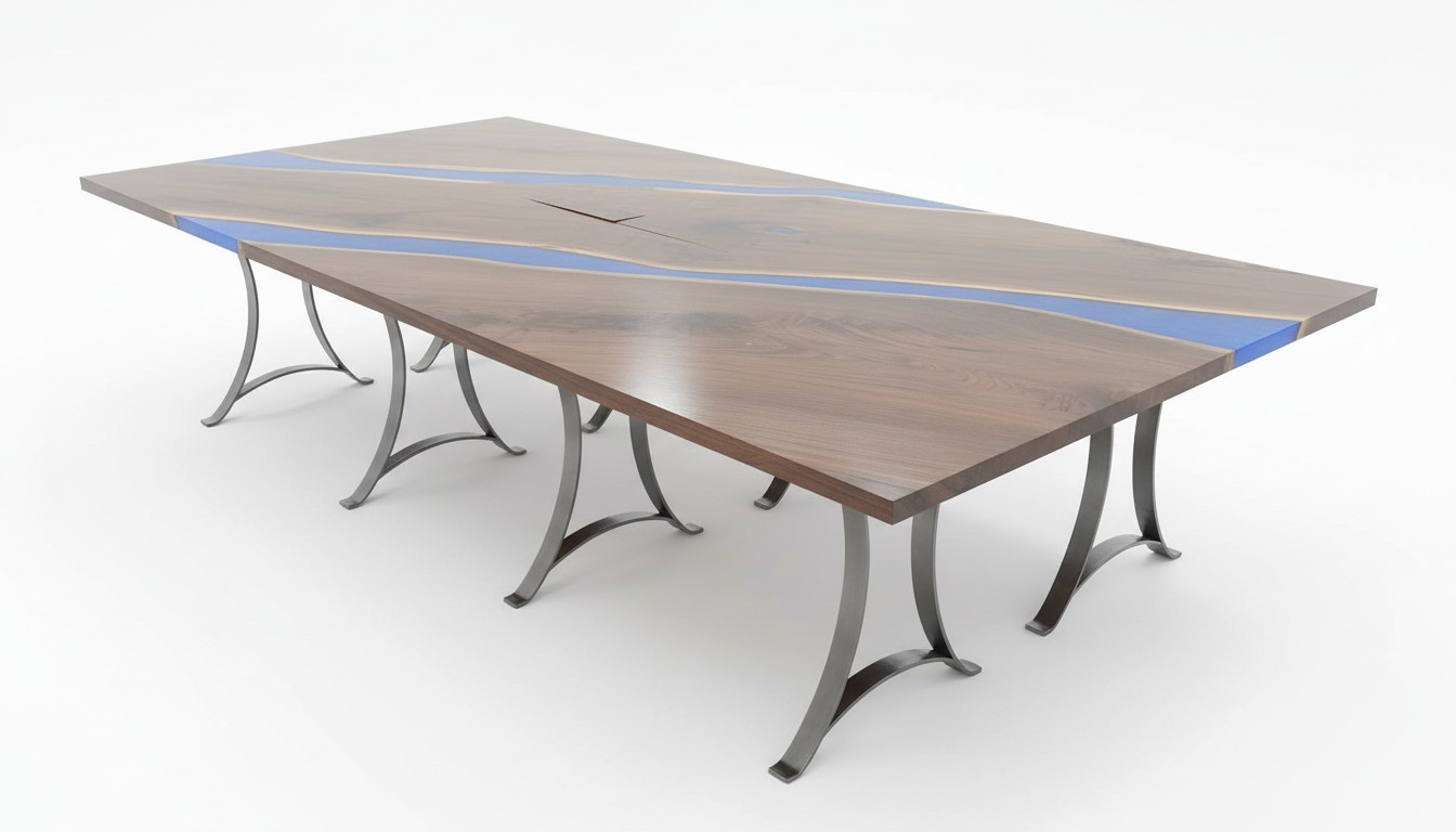 Holz Tisch Esszimmer Epoxy Resin Möbel Konferenztisch Epoxid Harz Giessharz neu