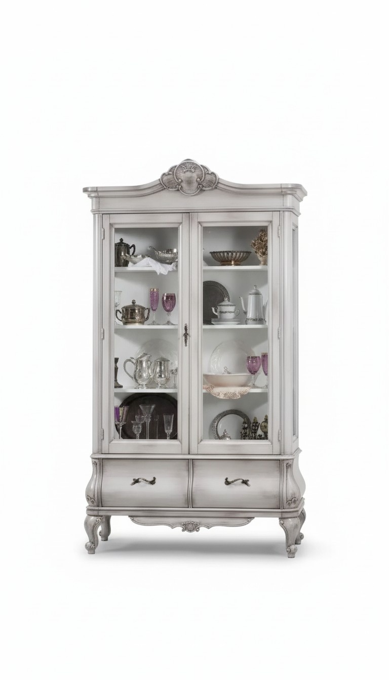 Holz Vitrine weiß Sideboard Design Schränke Italienische Möbel Schrank