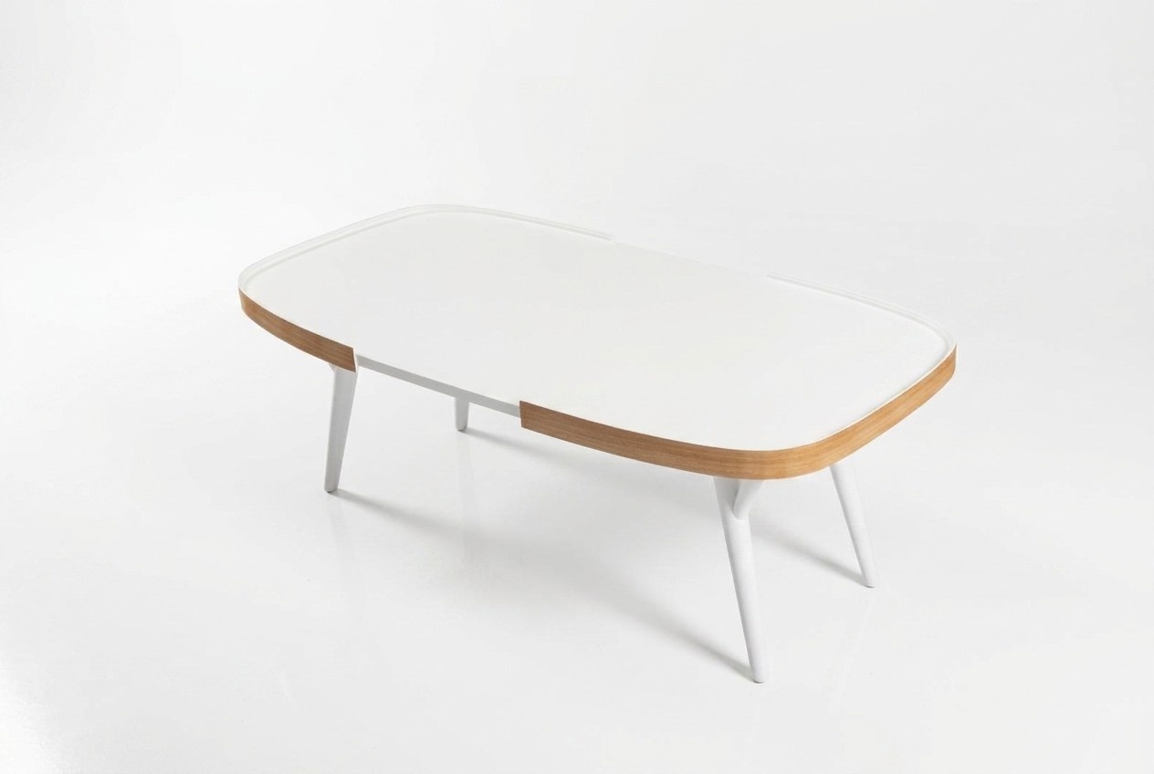 Holz Weiß Couchtisch Wohnzimmer Designer Modern Einrichtung Neu Stil