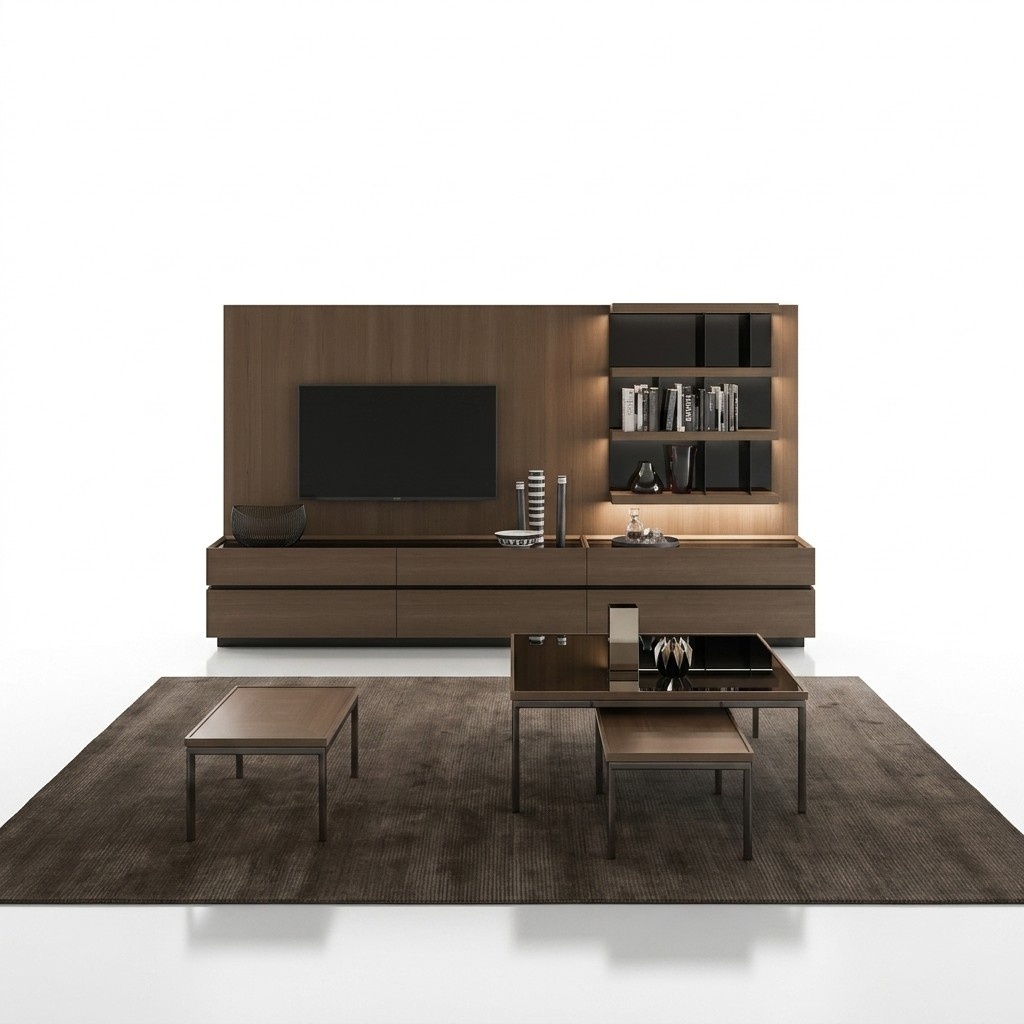 Holzmöbel Wohnzimmer Luxus Wohnwand Modern Design Einrichtung Neu