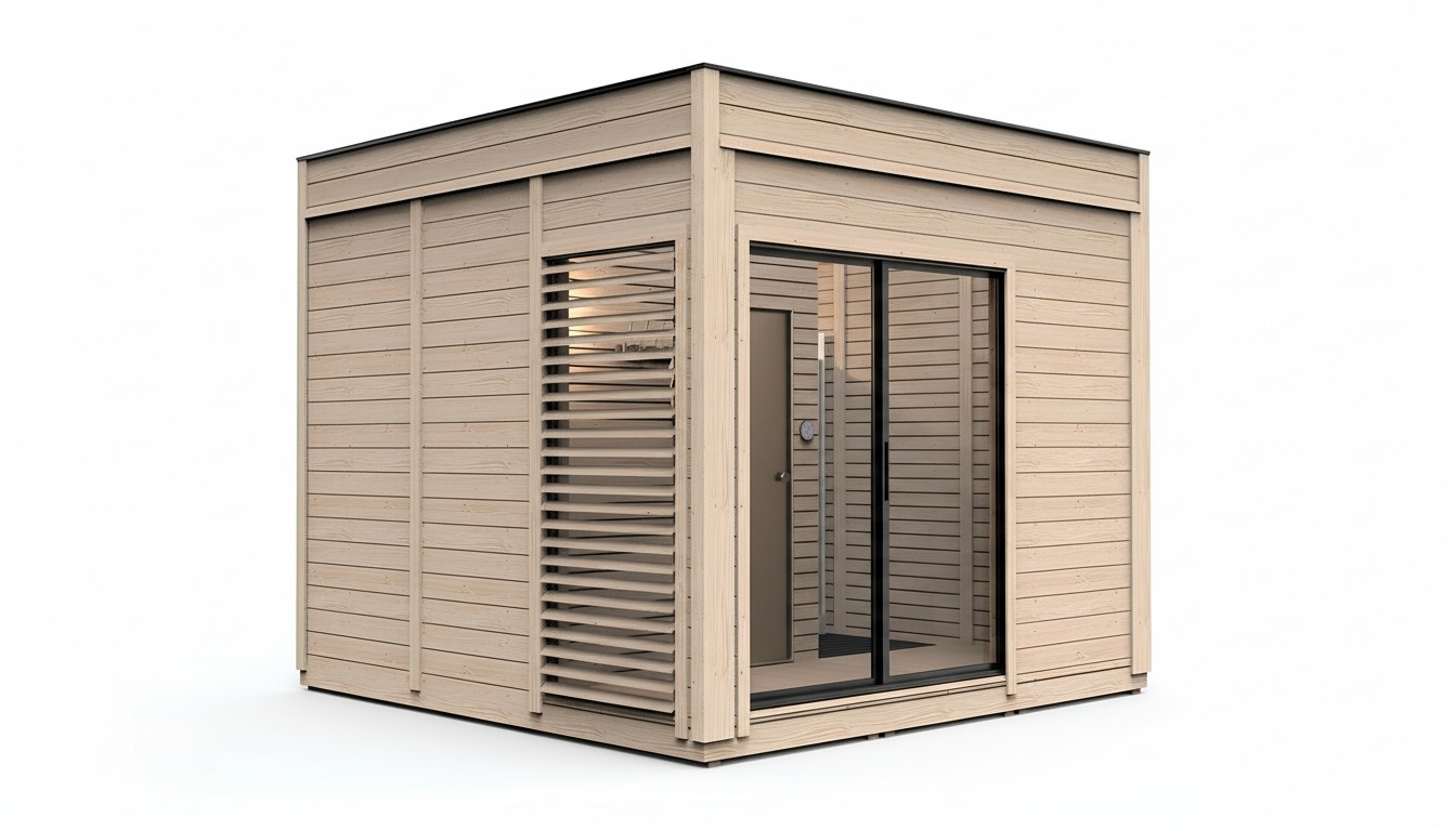 Holzsauna Außensauna Holz Kiefernholz Saunahaus Panorama Häuschen Garten