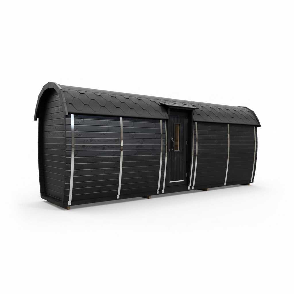 Holzsauna Außensauna Holz Kiefernholz Saunahaus Panorama Zimmer 590x230x260