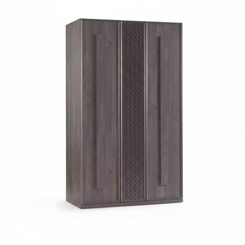Holzschrank Luxus Kleiderschrank Schrank Möbel Holz Grau 3 türig Design