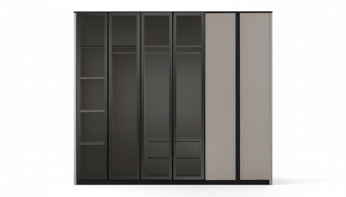 Holzschrank Schrank Kleiderschrank Garderobenschrank Moderne Grau