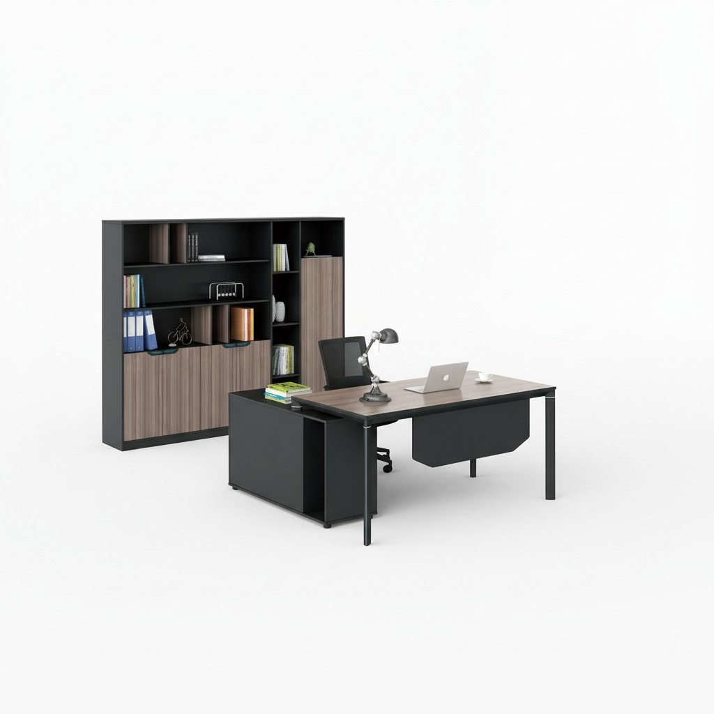 Home Office Schreibtisch mit Regal Büroeinrichtung Möbel Schreibtisch Tische neu