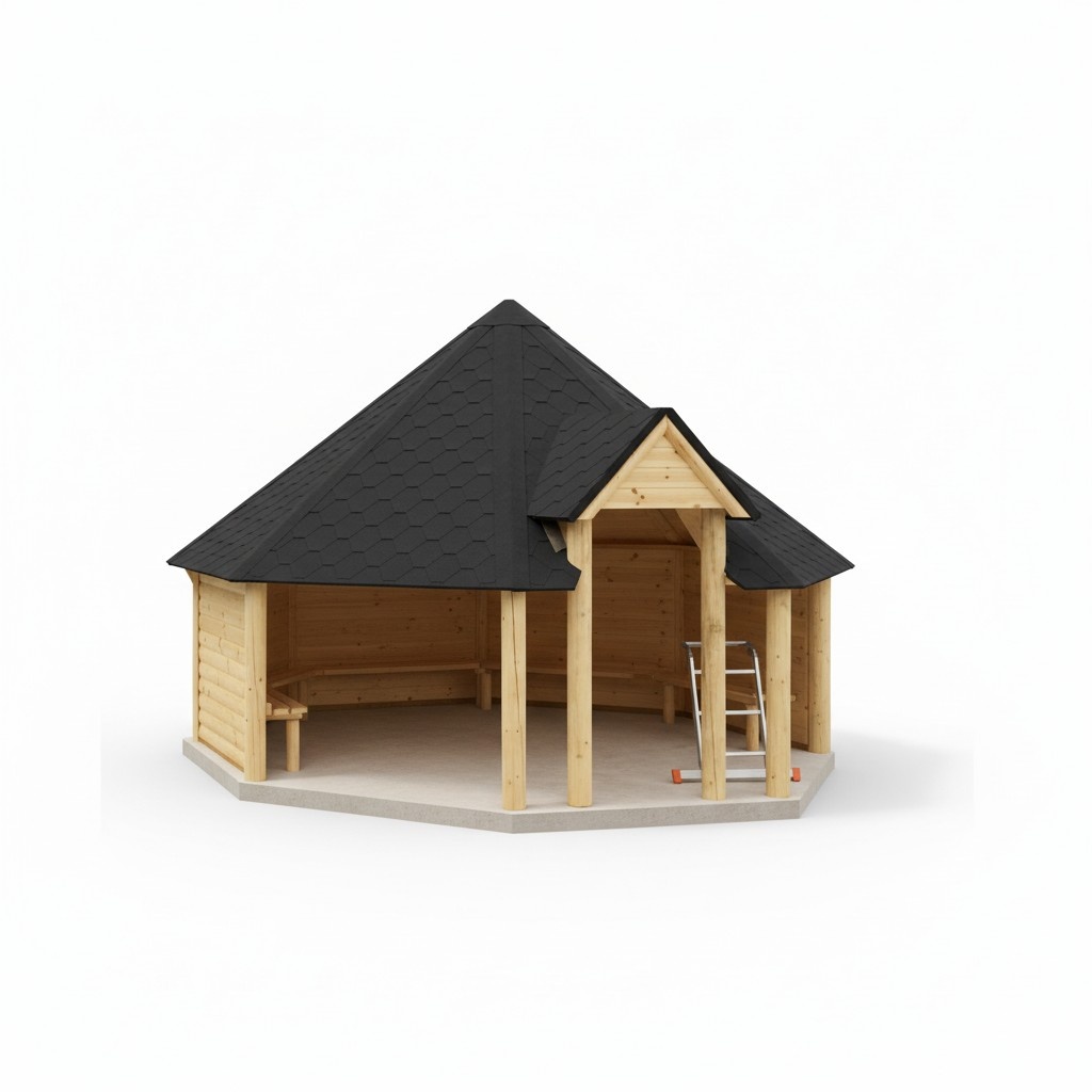 Hütte Grill Grillkota Hütte Überdachung Haus Finnische 16,5 m² Kota