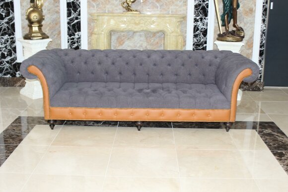Chesterfield Couch Polster Sofas Klassische Textil Sofa 4 Sitzer Couchen Sofort