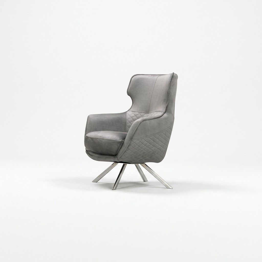 Innovativer Grauer Sessel Luxuriöser Clubsessel Wohnzimmer Lehnsessel