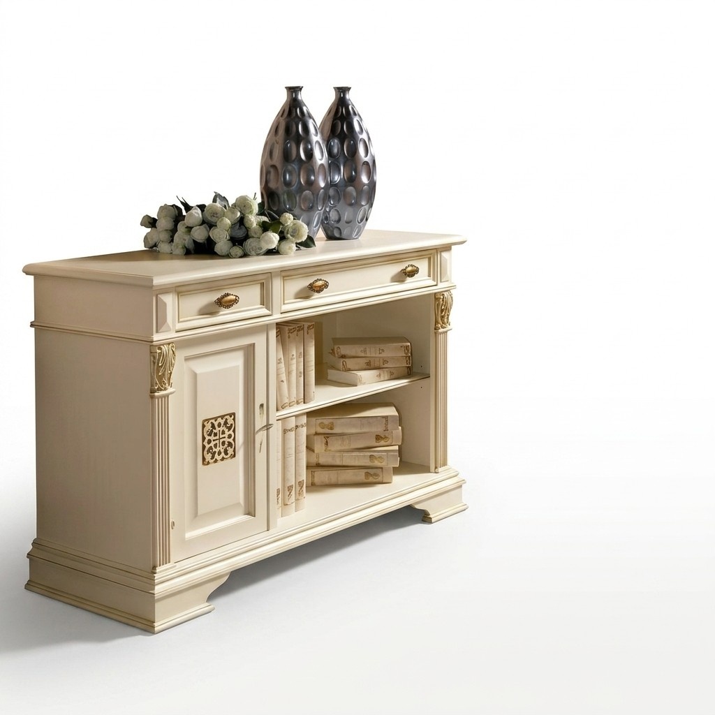 Italienische Design Möbel Antik - Holz Bar Anrichte Schrank Kommode Sideboard