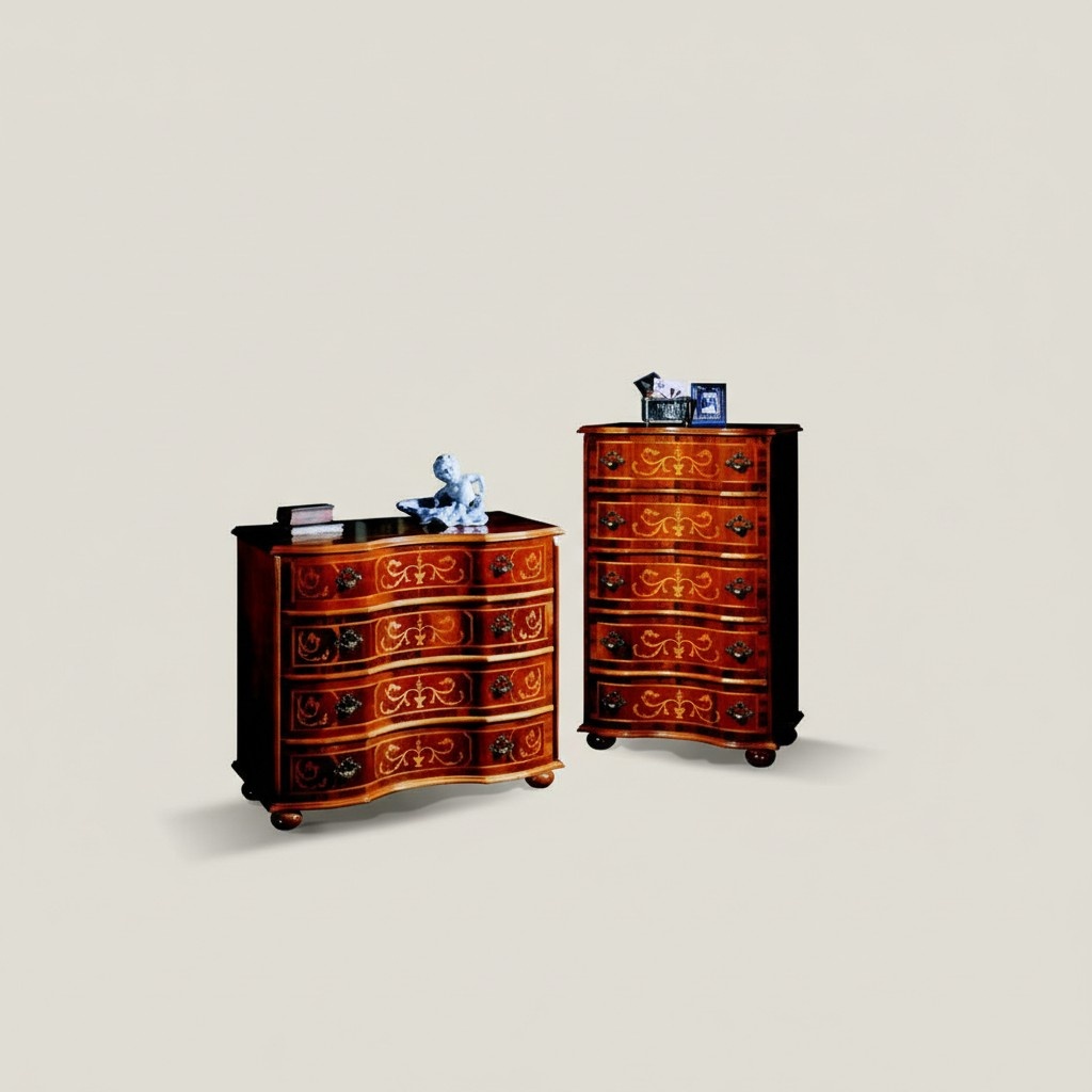 Italienische Holz Möbel Design Luxus Kommode Schrank 4 Schubladen Braun Anrichte