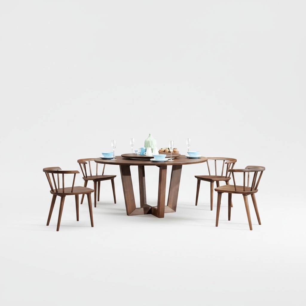 Italienische Holz Möbel Tisch 4 Lehn Stühle Stuhl Tische Sitz Polster Garnitur