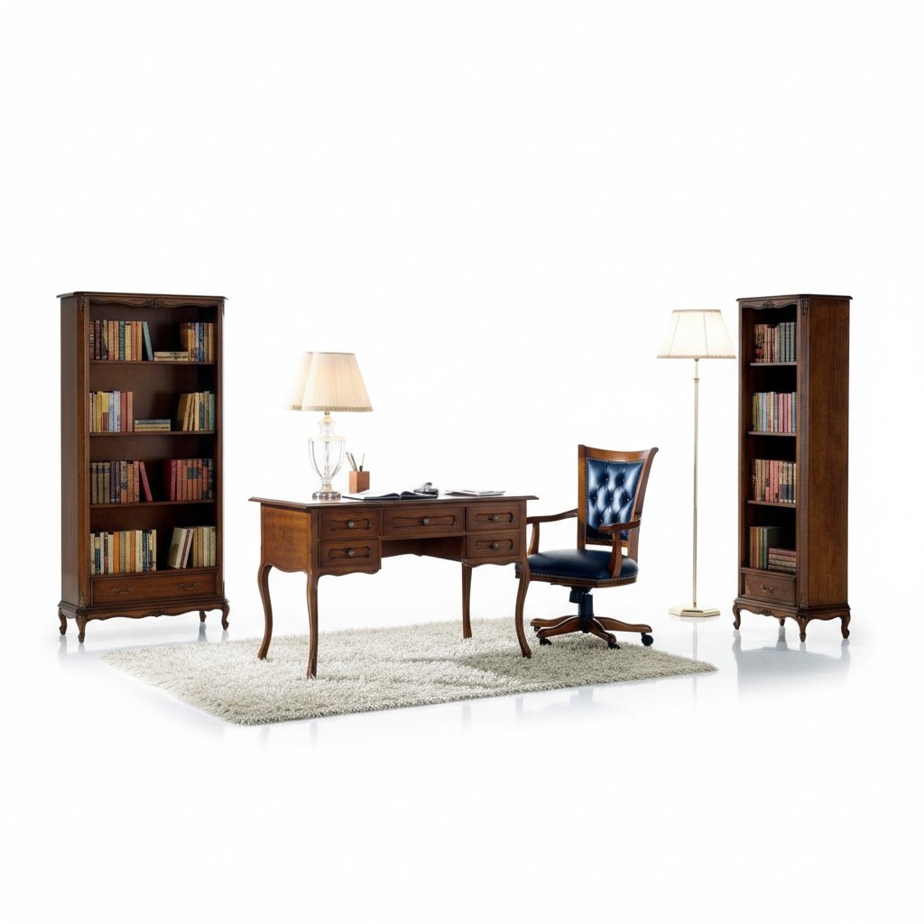 Italienische Klassisches Holz Möbel Luxus Schreibtisch Büromöbel Stil Barock Neu