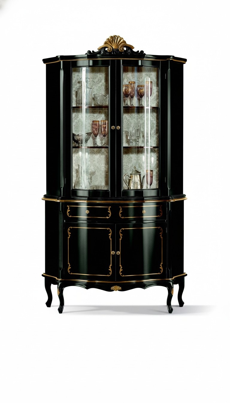 Design Italienische Luxus Holz Möbel Barock Stil Schrank Vitrine Schrank Wohnzimmer Neu