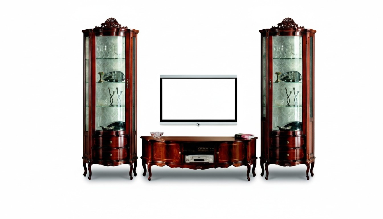 Design Italienische Luxus Stil Wohnzimmer Möbel Vitrine Schrank Barock Rokoko Stil Set