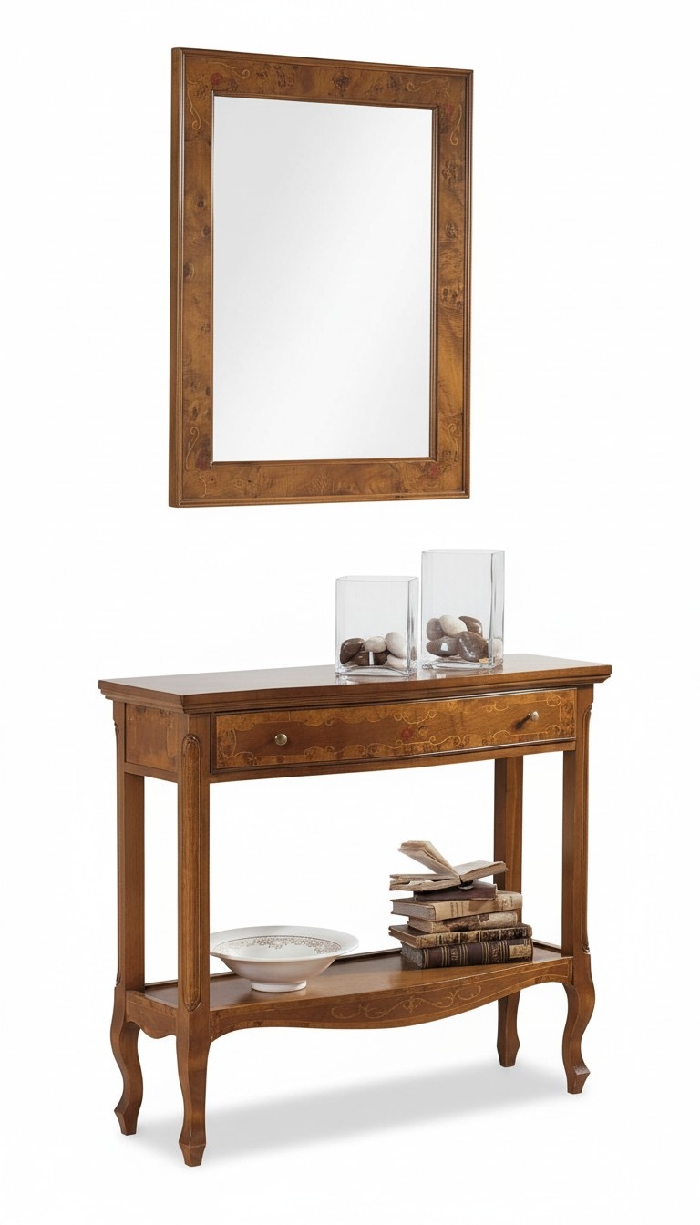 Italienische Möbel 2tlg Set Möbel Stil StileElisa Sideboard Spiegel Holz Konsole