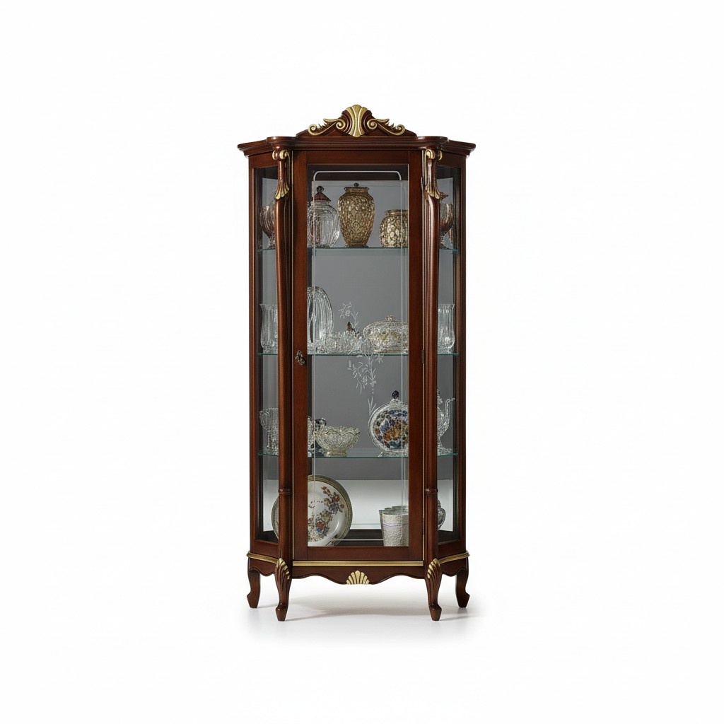 Italienische Möbel Holz Klassische Stil Design Vitrine Schrank Regal Schränke