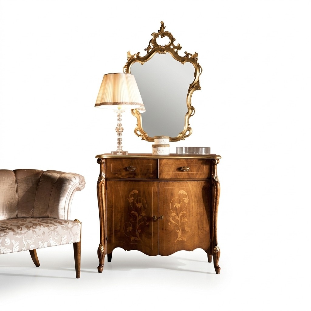 Luxus Italienische Möbel Design Kommode Schrank Braun Holz Möbel Stil Barock Neu