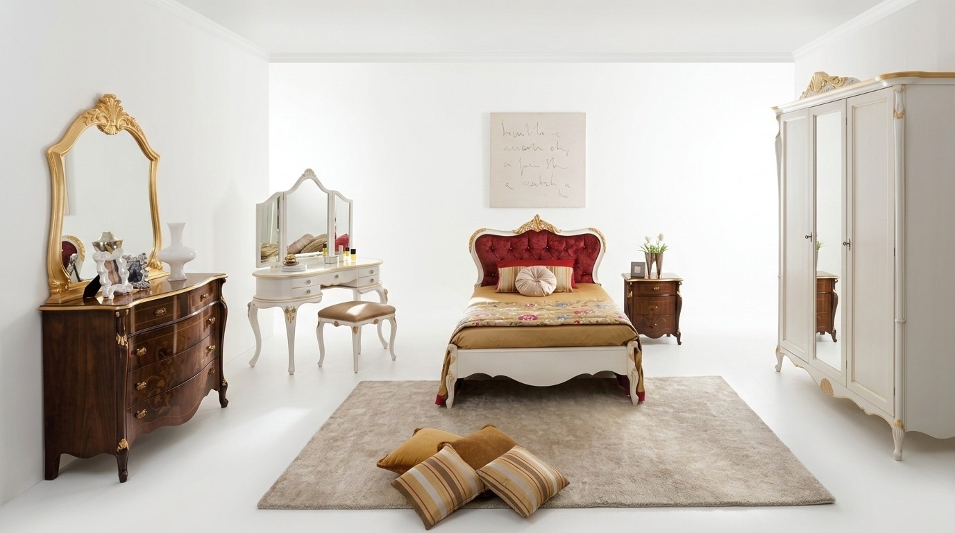 Italienische Möbel Design Luxus Bett Swarovski Kristallsteine Stil Barock Betten Neu