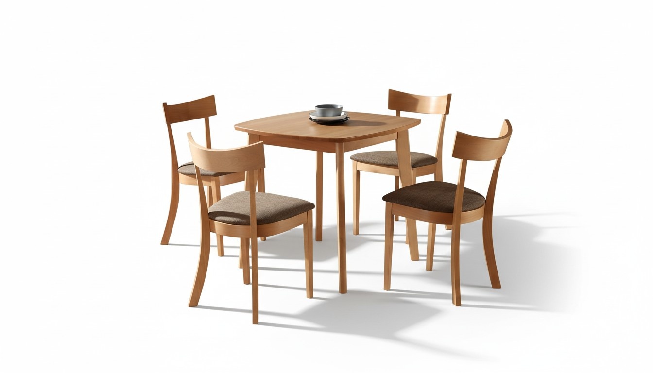 Italienische Möbel Designer Holz Tisch Sitz Polster Ess Zimmer 4x Stuhl
