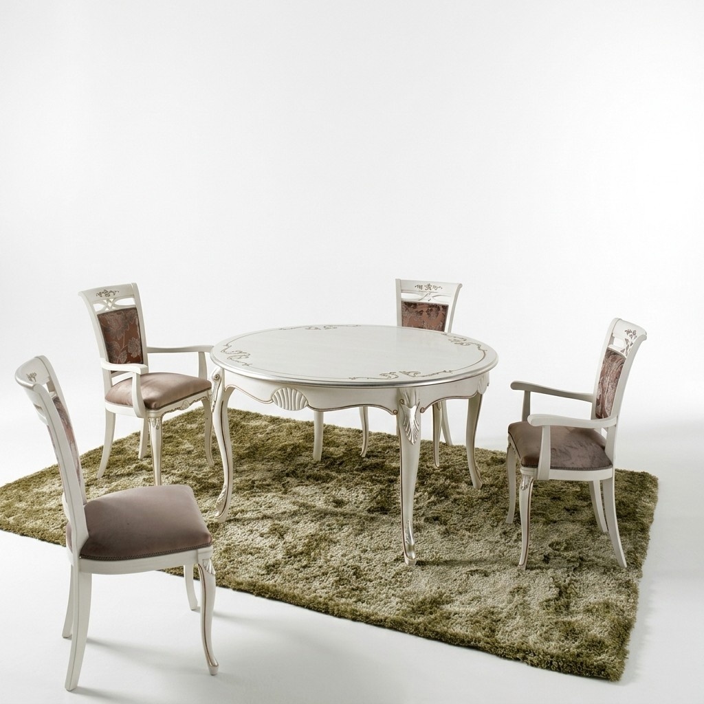 Italienische Möbel Esstisch 4x Stühle Holz Tisch Essgarnitur Klassisches Design