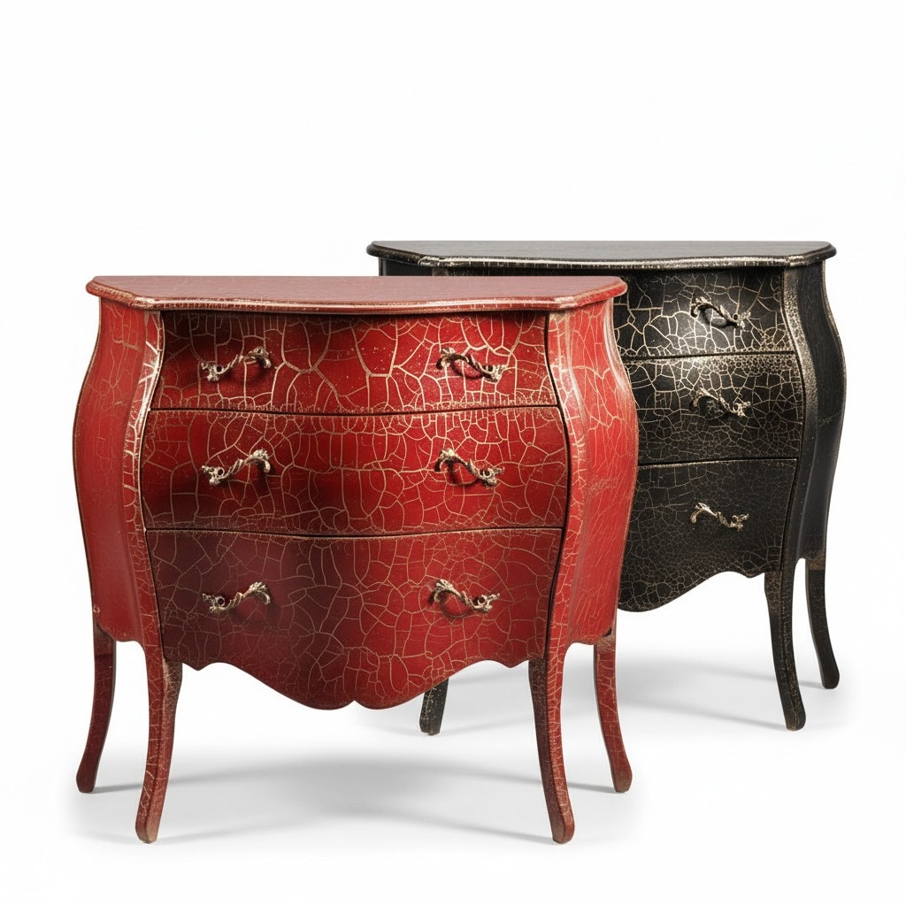 Italienische Möbel Rot Kommode mit Schubladen Anrichte Kommoden Holz Neu