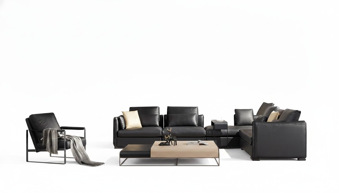 Italienische Möbel Sitz Leder Wohn Zimmer Couchen Sofa Garnitur Landschaft