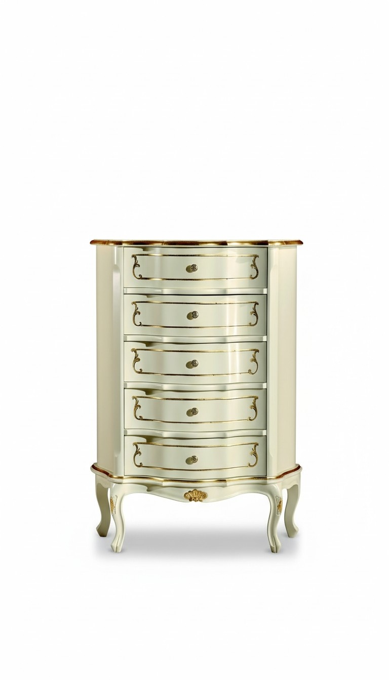 Italienische Möbel Luxus Stil Barock Weiß Schrank Kommode Designer Möbel Holz Neu