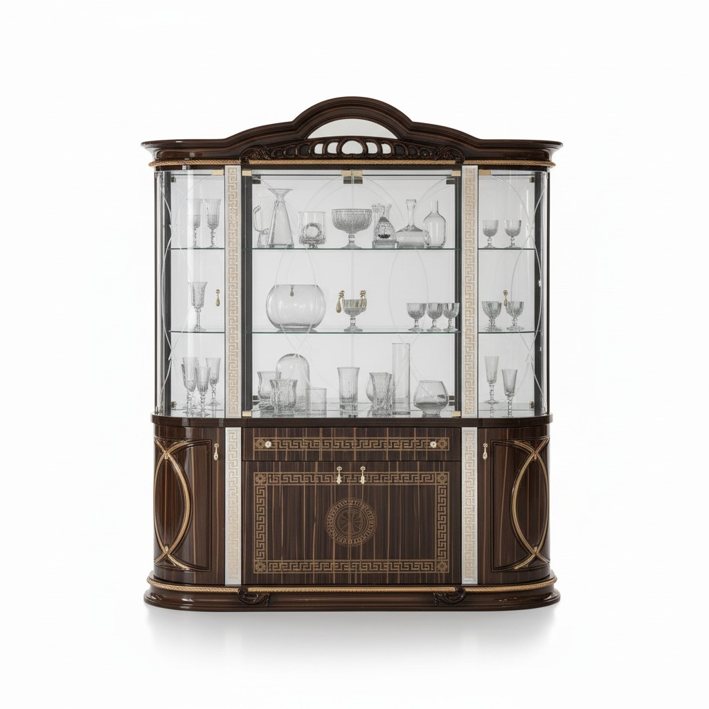 Italienische Möbel Vitrine xxl Schrank Vitrinen Schau Schränke Design Wohnzimmer